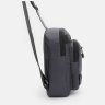 Текстильная мужская сумка-слинг серого цвета с принтом Monsen 71529 - 4