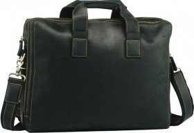 Вінтажна сумка під ноутбук з натуральної шкіри чорного кольору VINTAGE STYLE (14568)