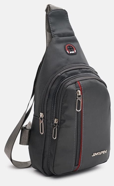 Сіра чоловіча сумка-рюкзак через плече із текстилю Monsen 71629
