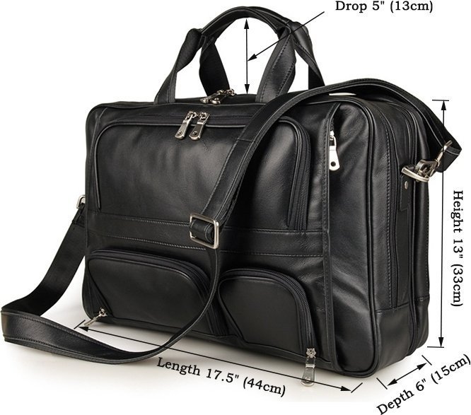 Функціональна чоловіча сумка на три відділення з кишенями VINTAGE STYLE (14379)