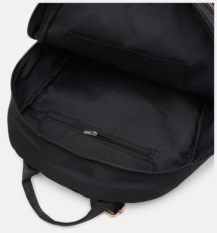 Жіночий рюкзак із чорного текстилю на дві блискавки Monsen 71829