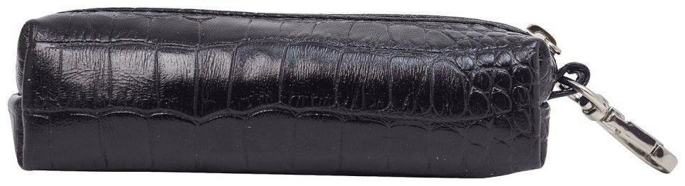 Кожаная ключница черного цвета с тиснением под крокодила Desisan 81829 modnotak фото №2