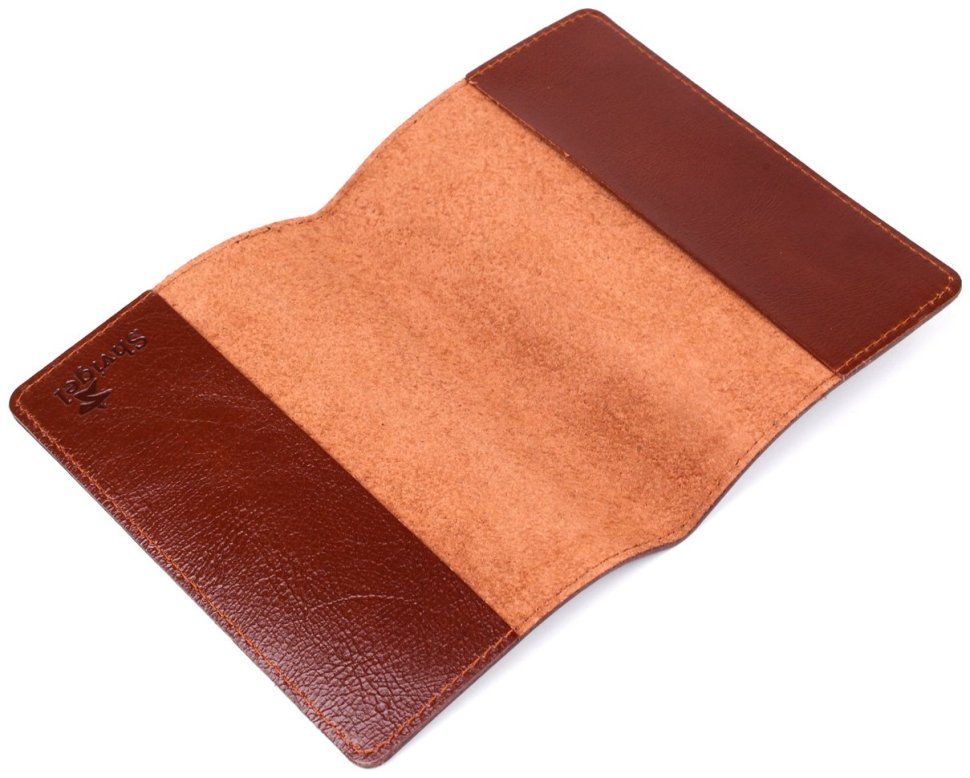 Коричневая кожаная обложка на паспорт с гербом Украины - SHVIGEL (2416133) modnotak фото №16