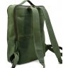 Зеленый кожаный рюкзак с отделением под ноутбук TARWA (19794) - 4