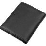 Шкіряний чорний чоловічий гаманець з блоком що виймається під права або пропуск Vintage (14594) - 2
