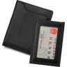 Шкіряний чорний чоловічий гаманець з блоком що виймається під права або пропуск Vintage (14594) - 3