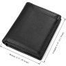 Шкіряний чорний чоловічий гаманець з блоком що виймається під права або пропуск Vintage (14594) - 8
