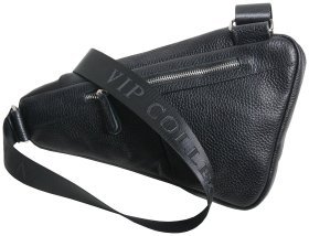 Мужская сумка кросс боди из зернистой кожи Vip Collection 102629 (черная)