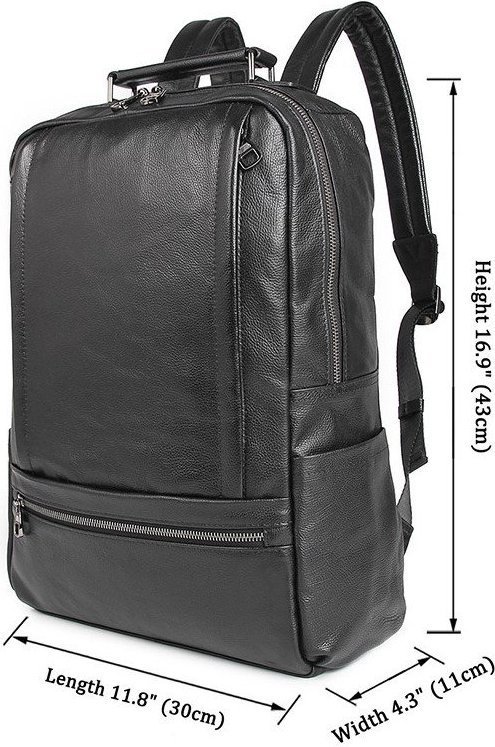 Елегантний шкіряний рюкзак чорного кольору VINTAGE STYLE (14949) modnotak фото №3