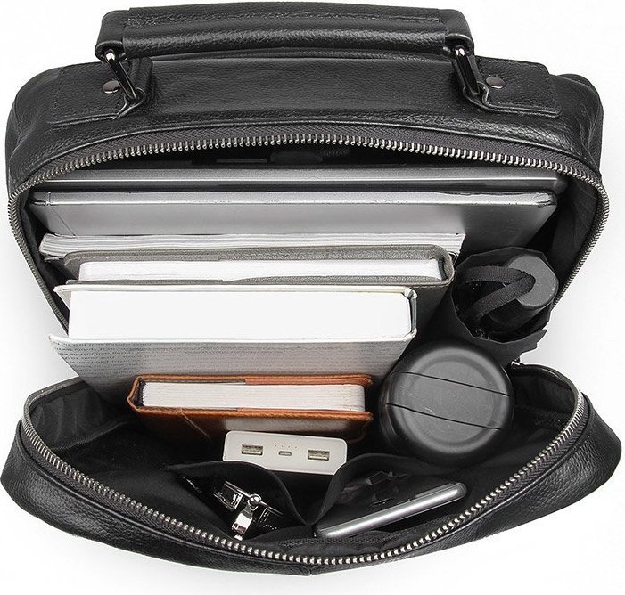 Елегантний шкіряний рюкзак чорного кольору VINTAGE STYLE (14949) modnotak фото №9