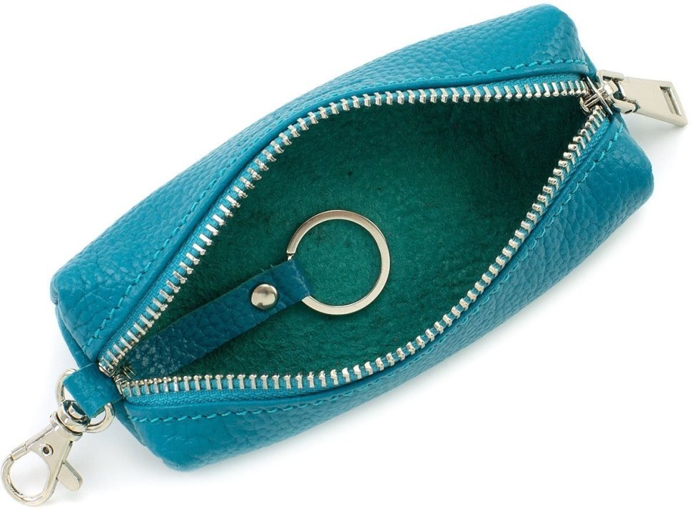 Шкіряна жіноча містка ключниця бірюзового кольору ST Leather (40018)