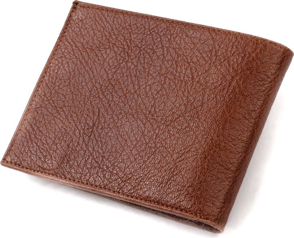 Светло-коричневое мужское портмоне из натуральной кожи без застежки CANPELLINI (2421765)