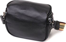 Черная женская сумка через плечо из натуральной кожи Vintage (2422079)