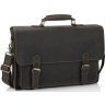 Классический мужской портфель темно-коричневого цвета в винтажном стиле Tiding Bag (15875) фото №1 Классический мужской портфель темно-коричневого цвета в винтажном стиле Tiding Bag (15875) modnotak фото - 1