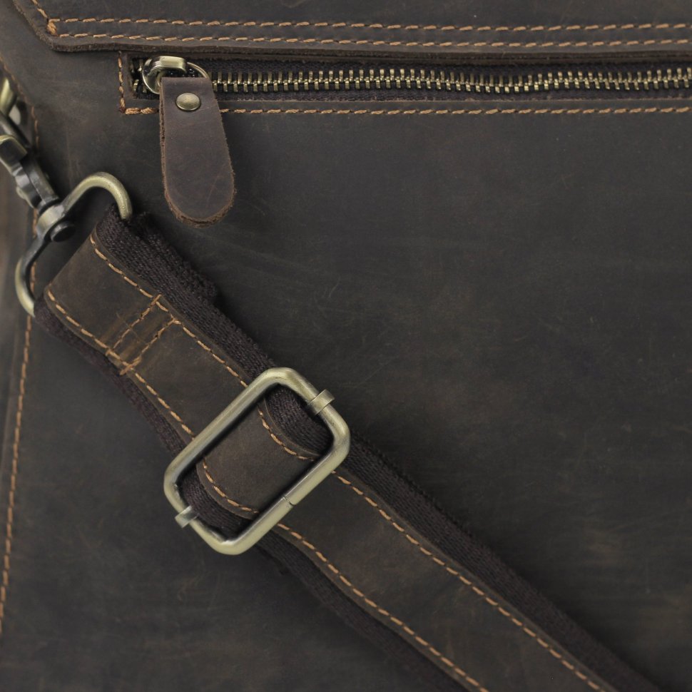 Классический мужской портфель темно-коричневого цвета в винтажном стиле Tiding Bag (15875)