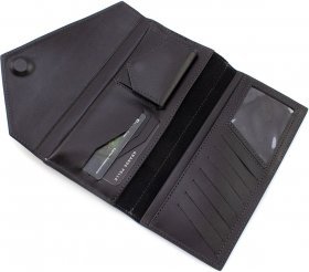 Якісний великий жіночий гаманець із натуральної шкіри у темно-пудровому кольорі Grande Pelle (21005) - 2