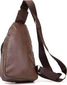 Коричневая мужская сумка-слинг из кожзаменителя Vintage (20512)