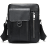 Небольшая наплечная сумка из натуральной кожи черного цвета Vintage (20030) - 1