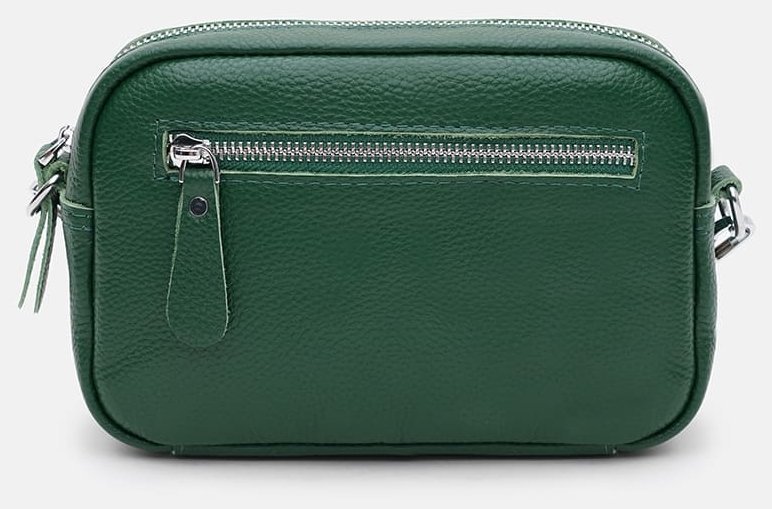 Небольшая кожаная женская сумка с текстильным плечевым ремнем Borsa Leather 104529 зеленого цвета фото №3 Небольшая кожаная женская сумка с текстильным плечевым ремнем Borsa Leather 104529 зеленого цвета modnotak фото №3