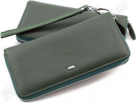 Жіночий шкіряний гаманець на блискавки з ремінцем на руку ST Leather (17290)