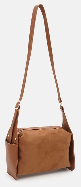 Вместительная женская сумка из кожзама через плечо Monsen 94629 коричневого цвета фото №2 Вместительная женская сумка из кожзама через плечо Monsen 94629 коричневого цвета modnotak фото №2