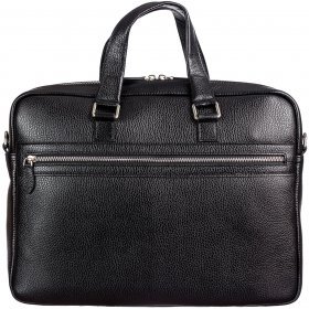 Чорна горизонтальна сумка під документи або ноутбук з натуральної шкіри Desisan (810-01) - 2