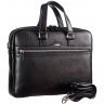 Черная горизонтальная сумка под документы или ноутбук из натуральной кожи Desisan (810-01) - 5