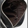 Чоловіча шкіряна сумка невеликого розміру в чорному кольорі на дві блискавки Keizer (21368) - 6