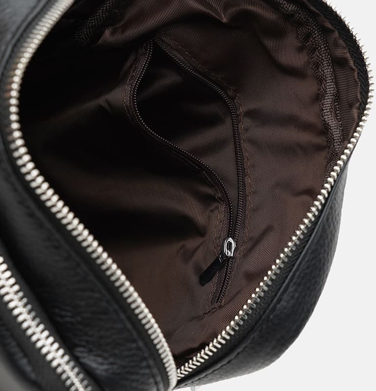 Мужская кожаная сумка-планшет небольшого размера в черном цвете на две молнии Keizer (21368)