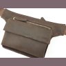 Кожаная мужская сумка на пояс коричневого цвета VATTO (11771) - 5