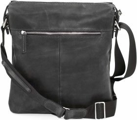 Вінтажна наплічна чоловіча сумка чорного кольору VATTO (12070)