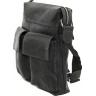 Винтажная наплечная мужская сумка черного цвета VATTO (12070) - 3