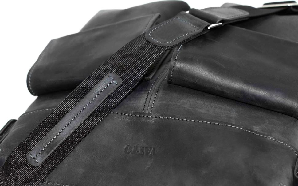Винтажная наплечная мужская сумка черного цвета VATTO (12070)