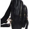 Жіночий шкіряний рюкзак чорного кольору на блискавці Keizer (19269) - 4