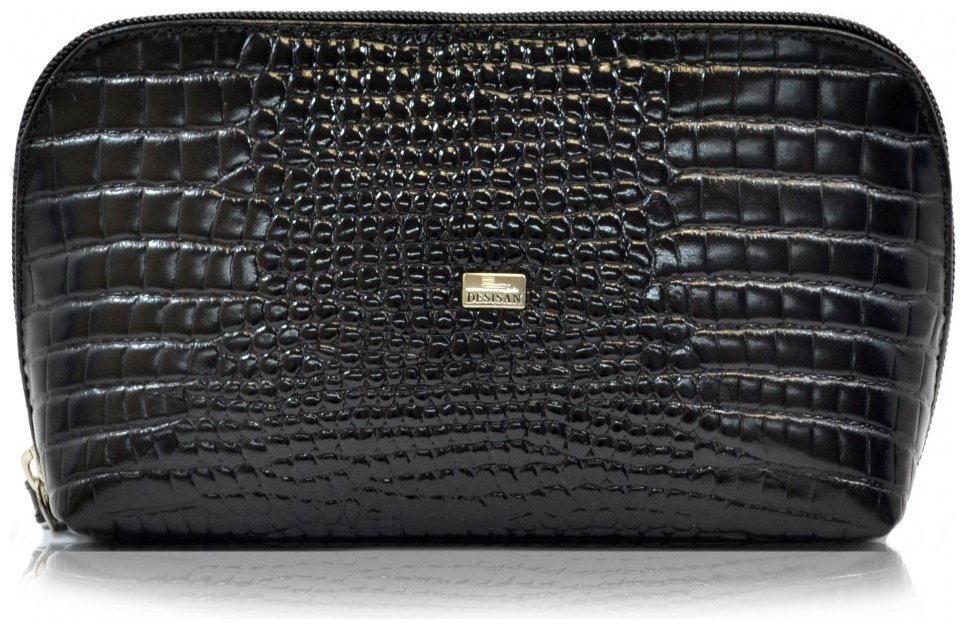 Женская косметичка из натуральной кожи с текстурой под крокодила на молнии Desisan 106729 modnotak фото №1