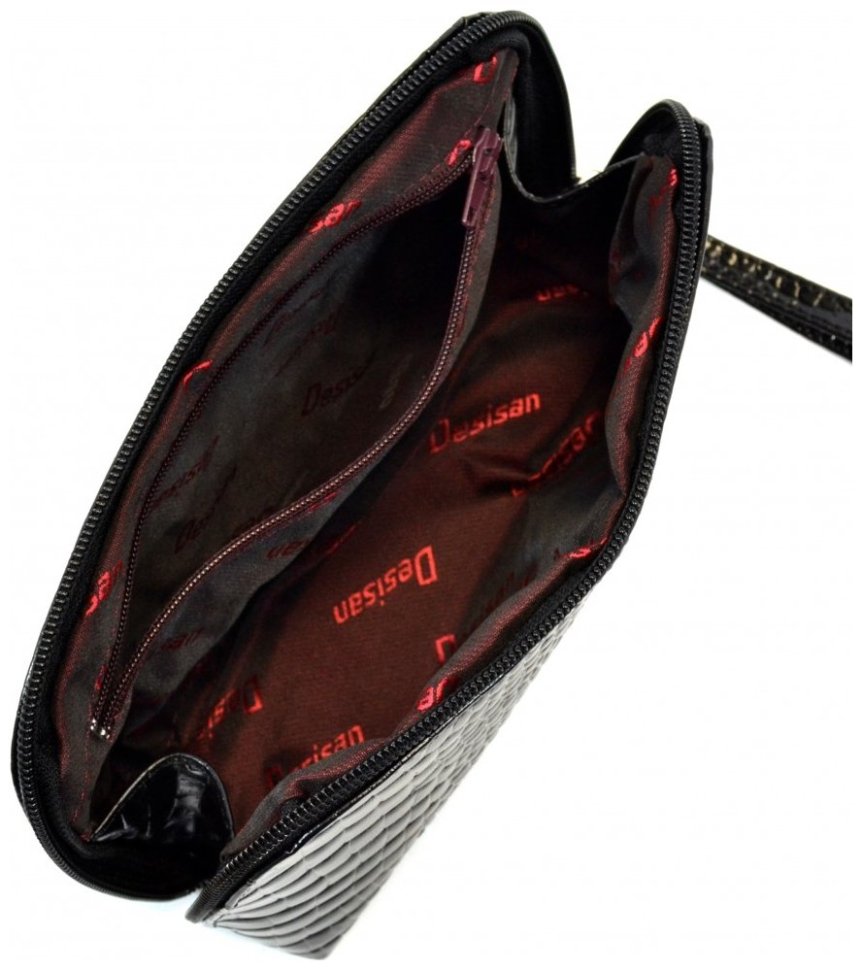 Женская косметичка из натуральной кожи с текстурой под крокодила на молнии Desisan 106729 modnotak фото №2