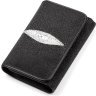 Функціональний гаманець з натуральної шкіри морського ската чорного кольору STINGRAY LEATHER (024-18055) - 1