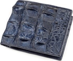 Синее портмоне из натуральной крокодиловой кожи без фиксатора CROCODILE LEATHER (024-18161)