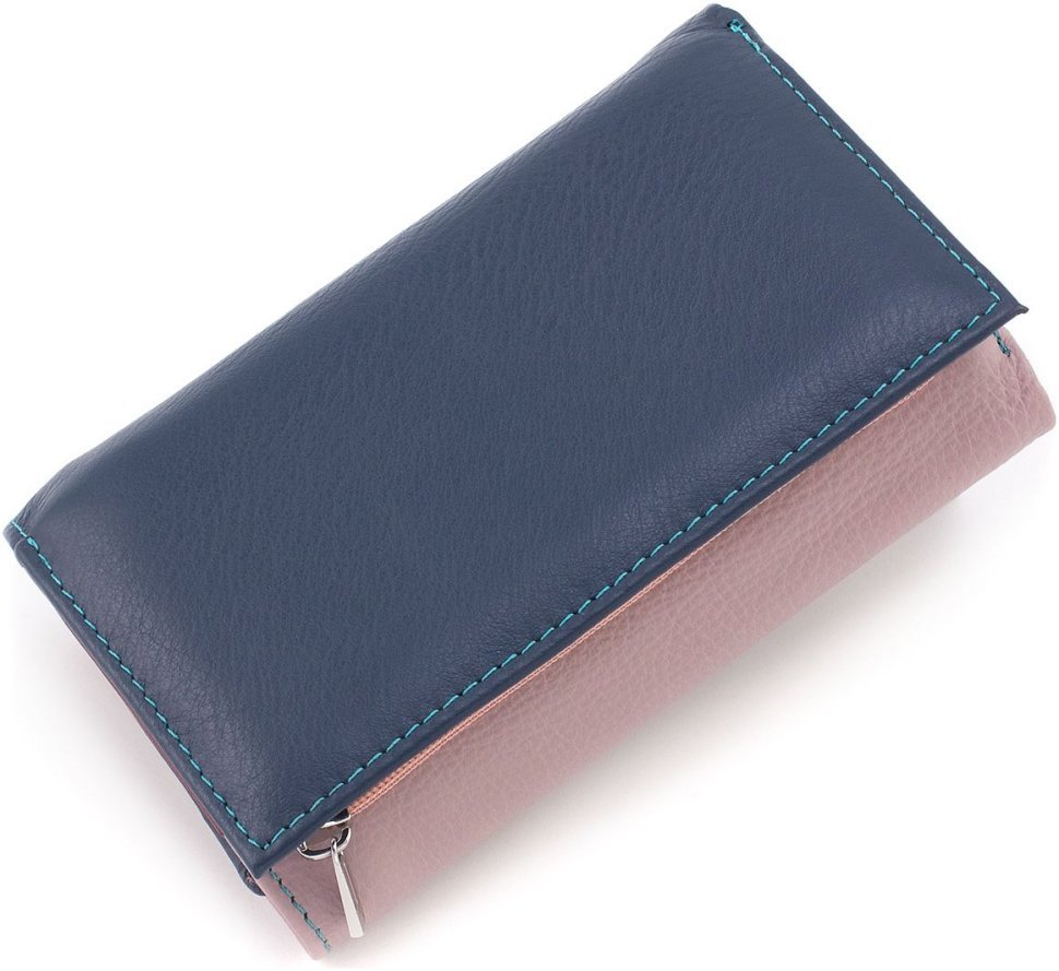 Різнокольоровий жіночий гаманець середнього розміру із натуральної шкіри з монетницею ST Leather 1767329