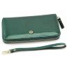 Жіночий зелений гаманець в лаку на блискавки ST Leather (16319) - 3