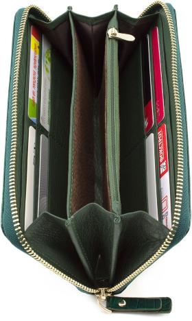 Женский зеленый кошелек в лаке на молнии ST Leather (16319) - 2