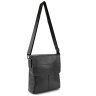 Черная кожаная мужская сумка на плечо с клапаном на магнитах Tiding Bag 77529 - 5