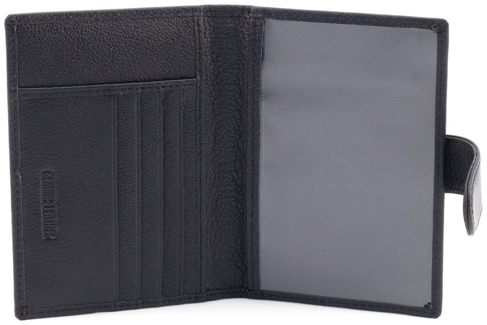 Кожаная обложка для паспорта с отделениями для карт ST Leather 97729 черного цвета фото №2 Кожаная обложка для паспорта с отделениями для карт ST Leather 97729 черного цвета modnotak фото №2