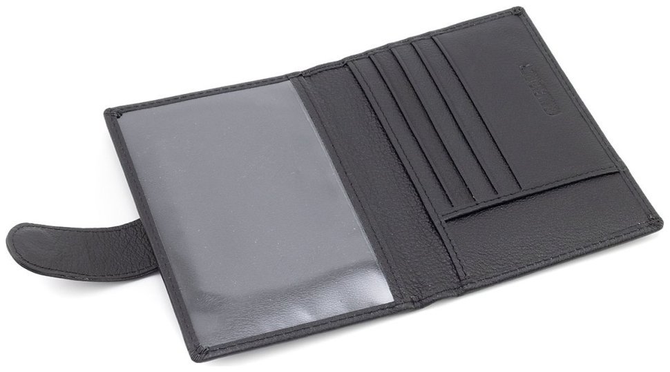 Кожаная обложка для паспорта с отделениями для карт ST Leather 97729 черного цвета фото №4 Кожаная обложка для паспорта с отделениями для карт ST Leather 97729 черного цвета modnotak фото №4