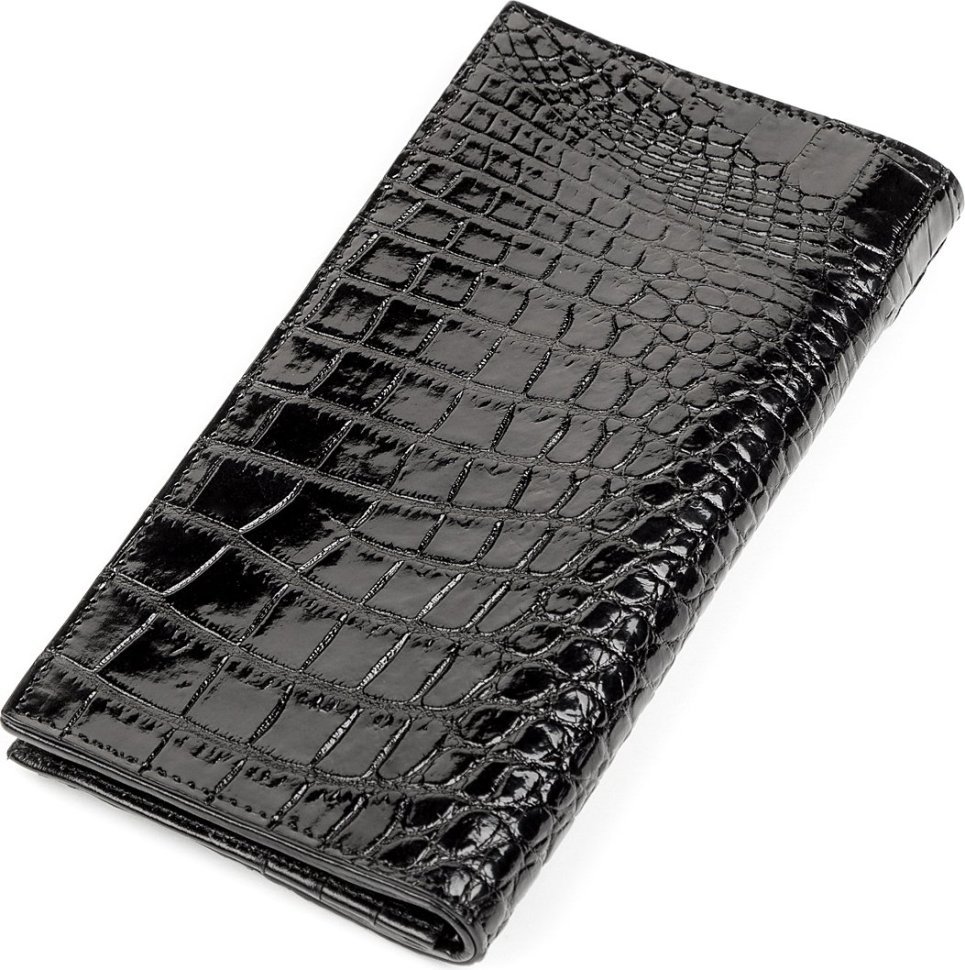 Портмоне вертикального формата из черной кожи крокодила CROCODILE LEATHER (024-18267) modnotak фото №2