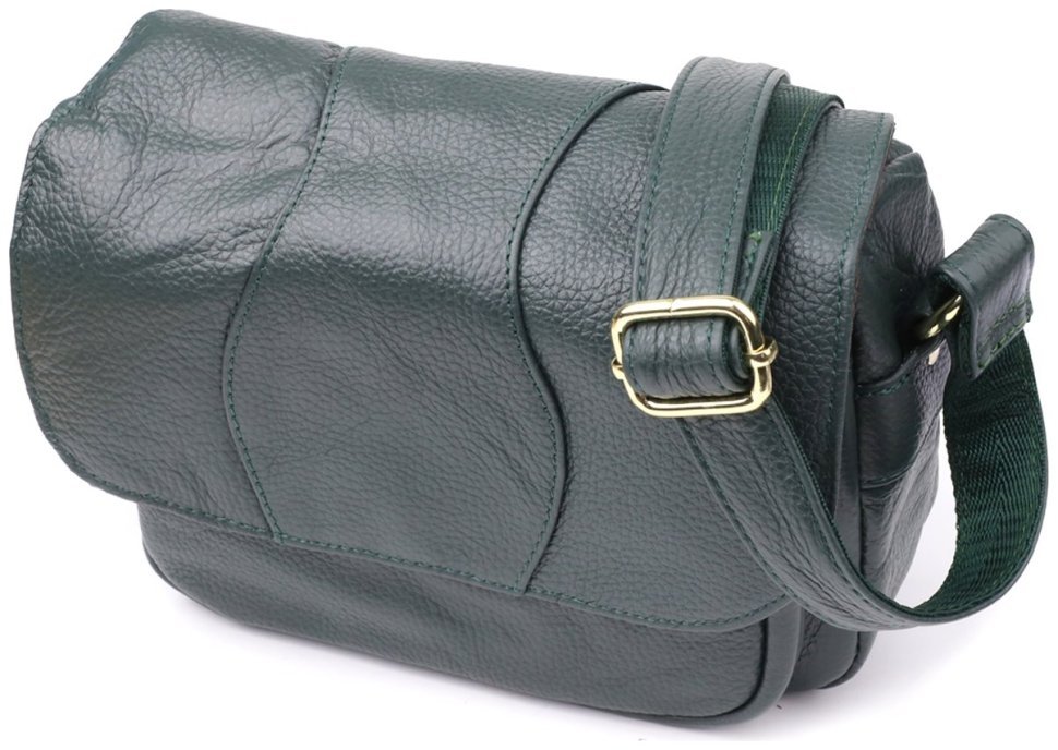 Повседневная женская сумка через плечо из фактурной кожи зеленого цвета Vintage 98129 фото №1 Повседневная женская сумка через плечо из фактурной кожи зеленого цвета Vintage 98129 modnotak фото №1