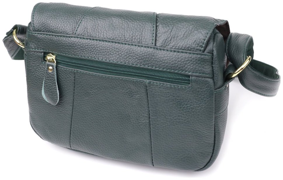 Повседневная женская сумка через плечо из фактурной кожи зеленого цвета Vintage 98129 фото №2 Повседневная женская сумка через плечо из фактурной кожи зеленого цвета Vintage 98129 modnotak фото №2