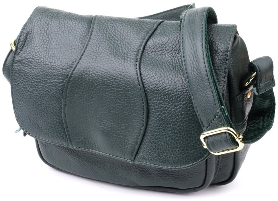 Повседневная женская сумка через плечо из фактурной кожи зеленого цвета Vintage 98129 фото №11 Повседневная женская сумка через плечо из фактурной кожи зеленого цвета Vintage 98129 modnotak фото №11