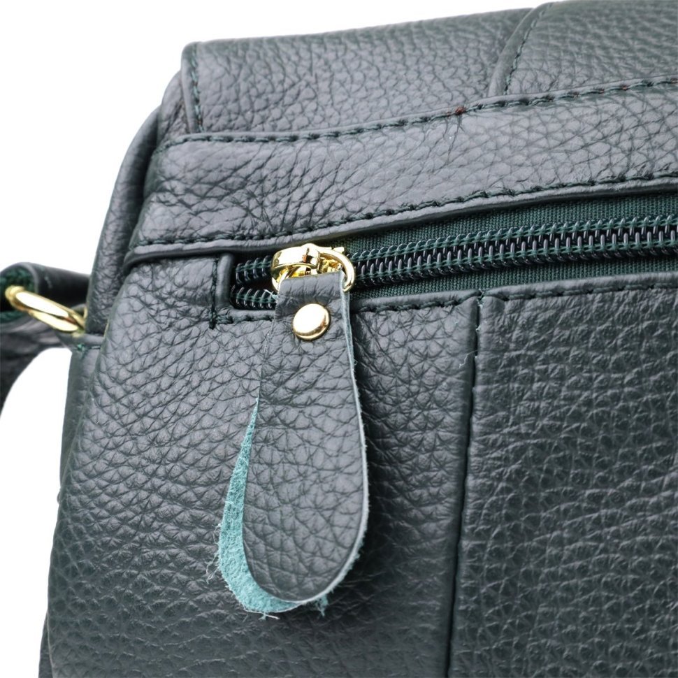 Повседневная женская сумка через плечо из фактурной кожи зеленого цвета Vintage 98129 фото №15 Повседневная женская сумка через плечо из фактурной кожи зеленого цвета Vintage 98129 modnotak фото №15