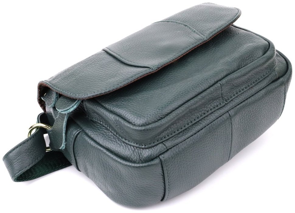 Повседневная женская сумка через плечо из фактурной кожи зеленого цвета Vintage 98129 фото №16 Повседневная женская сумка через плечо из фактурной кожи зеленого цвета Vintage 98129 modnotak фото №16